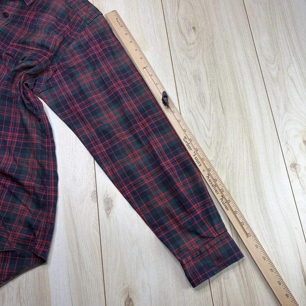 Polo By Ralph Lauren Trim Military Fine 2-ply 100s Plaid Button Up Shirt Mens L